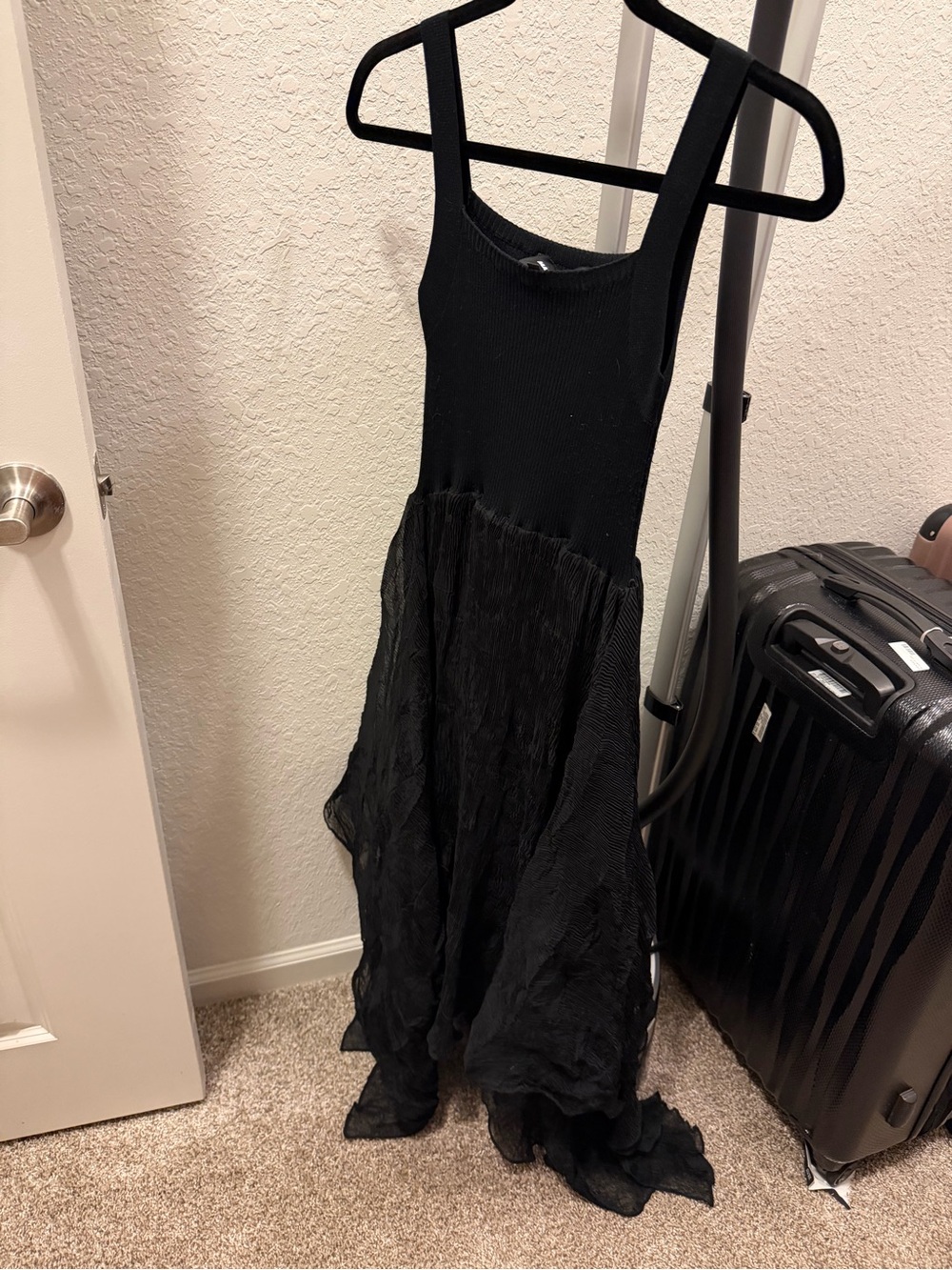 Mamour Black Knit Tulle Dress Fairycore Goth